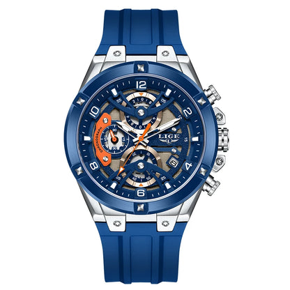 LIGE Simple Fashion Quartz Man Watch Silicone Outdoor Casual Sports Waterproof Luminous Calendar Random Gift Box Watches for Men