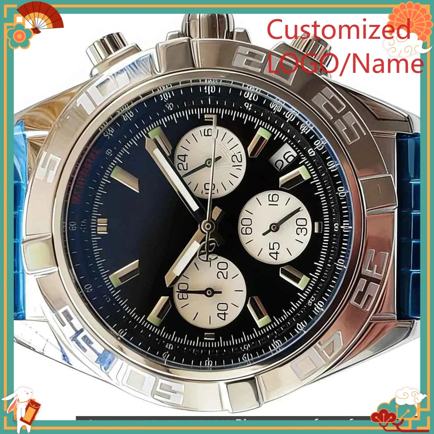 DONG Store 45mm Men's Quartz Movement 904l Stainless Steel  Luxury Watches-b Customized Watch