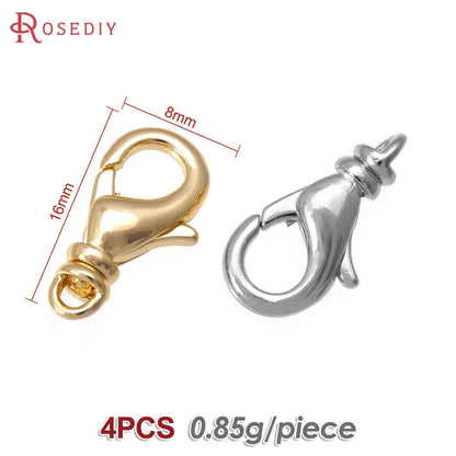 18K Gold Color Brass Rotatable Lobster Clasps Connect Clasps Jewelry Necklaces Bracelets Making Diy Findings Accessories