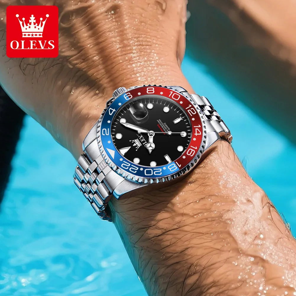 OLEVS 5657 Original Brand Men's Watch Business Dress Wristwatch  Waterproof Calendar Moon phase Quartz Watch Men