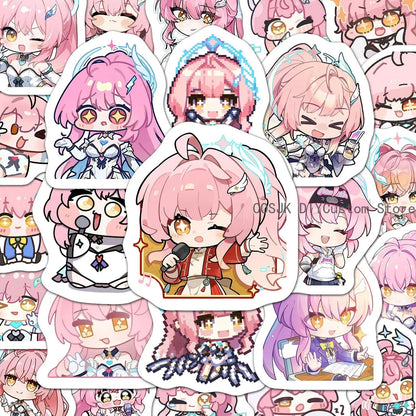 60Pcs Game Aemeath Wuthering Waves Q-version Anime Stickers Laptop Phone Suitcase Notebook Label Stationery Sticker Student Gift