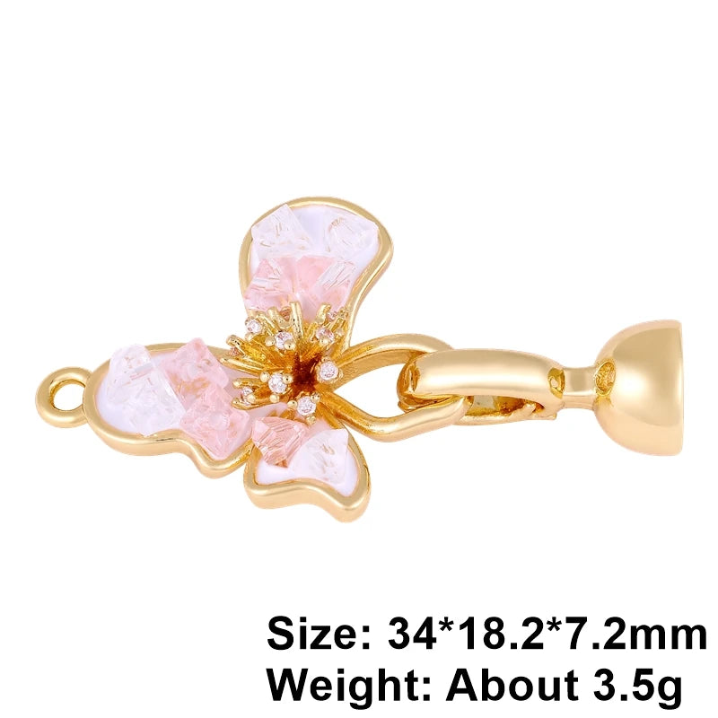 Juya Handmade Decorative Flower Connector Fastener Lock Hooks Clasps Accessories For DIY Women Fashion Needlework Jewelry Making