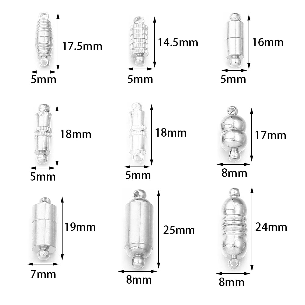 5pcs/lot Strong Magnetic Clasps Copper Plated Magnet End Clasp Connectors For Jewelry Making DIY Leather Cord Bracelets Necklace