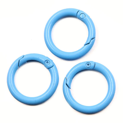5-20pcs Colorful Spring O Rings Round Carabiner Key Ring Trigger Snap Buckle Keychain DIY Jewelry Making Bag Charm Accessories