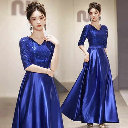 Black Wedding Dresses for Bride Elegant Sexy V Neck Sparkling Glitter Long Formal Prom Evening Guest Party Women Dress Summer