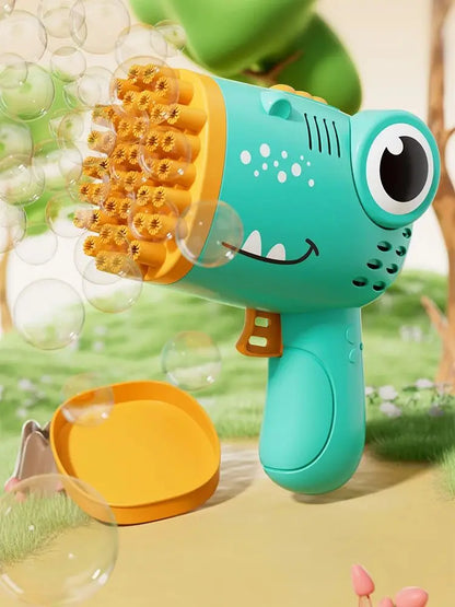 40 Hole Dinosaur Bubble Handheld Bubble Machine, Electric Bubble Gun Outdoor Wedding Party Toy(without Bubble Water)
