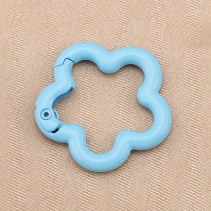 5/10pcs Colorful Flower-shaped Alloy Carabiner Rings Keychain Clip Spring Hook Hanging Buckle For DIY Jewelry Making Accessories