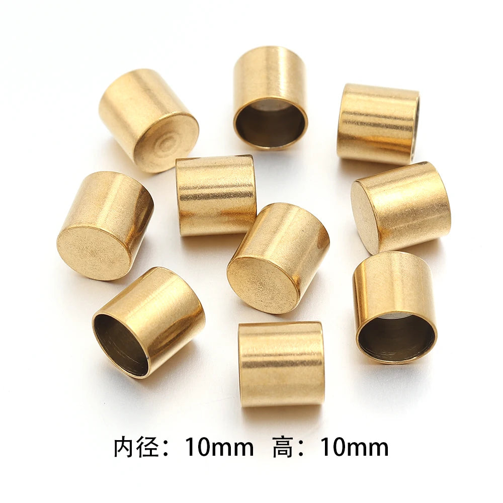 10-20pcs/lot 2-10mm Stainless Steel Leather Cord Clasp Crimp End Caps For Necklace Bracelet Connectors Jewelry Making Supplies