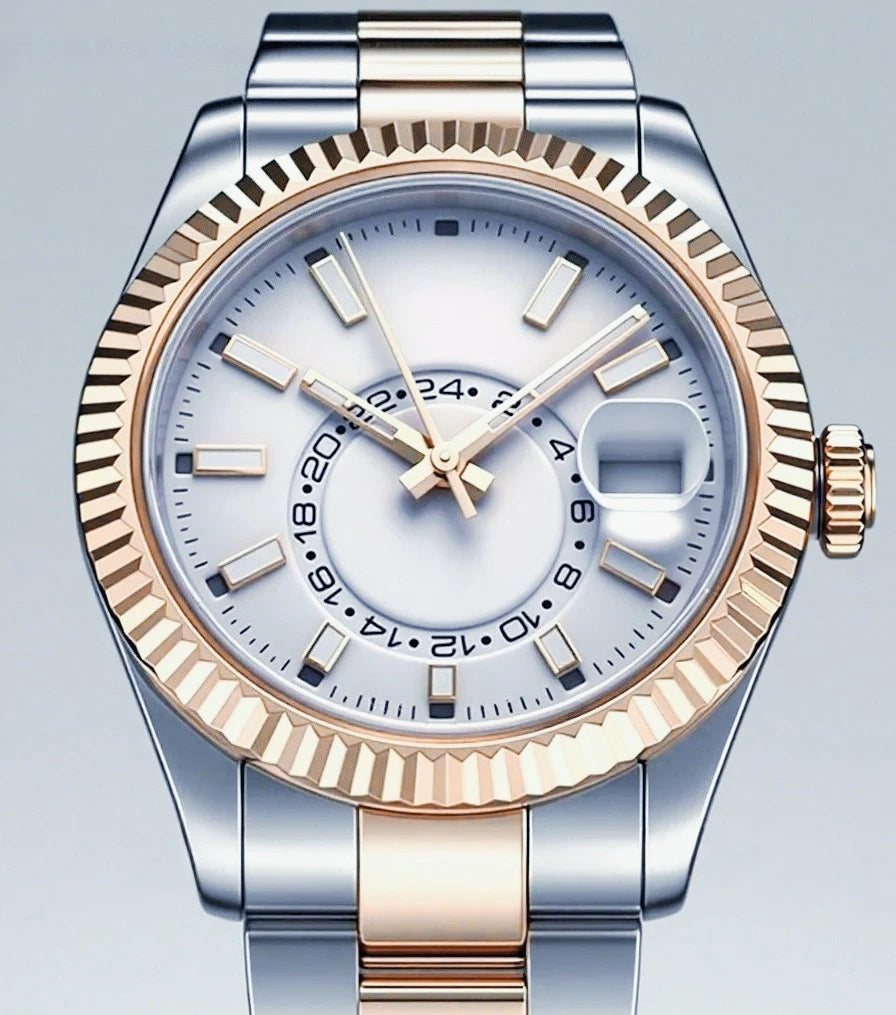 41mm Luxury Men Automatic Mechanical Movement Black Blue Gold Three Tone Luminous Waterproof Sapphire Glass Stainless Steel