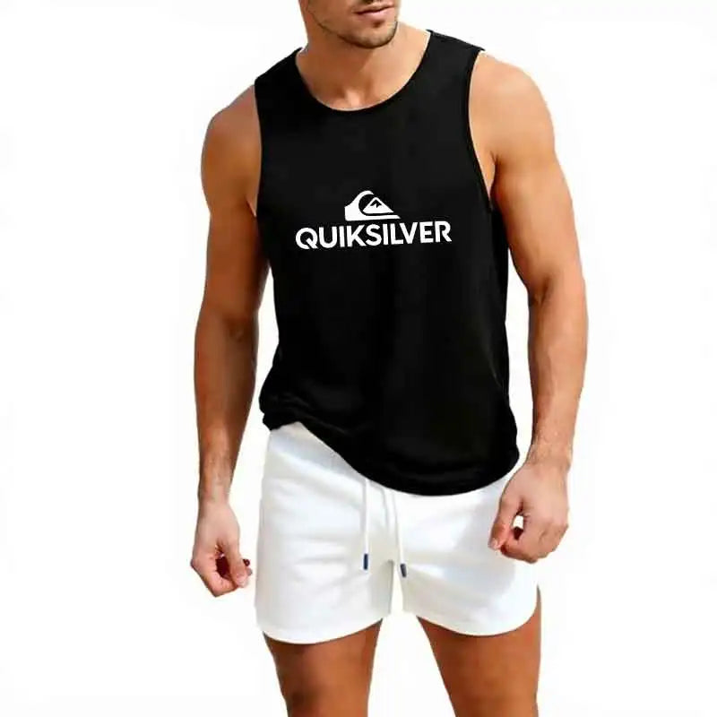 Gym Tank Top Running Sleeveless Shirt Fitness Workout Vest Men Basketball Jersey Training Bodybuilding Workout Stringer Singlets