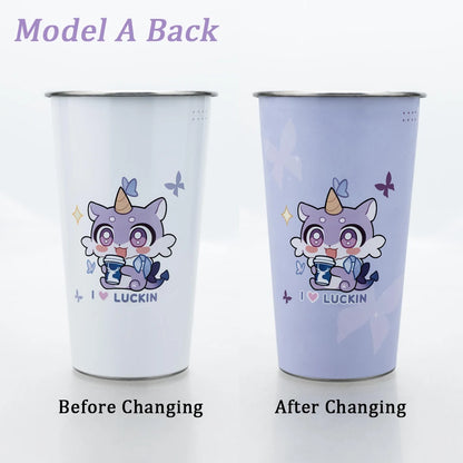 Coffee Co branded Color Changing Stainless Steel Cold Water Cup Collection Gift In Stock
