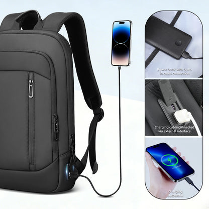 HK Lightweight Men's Business Backpack 15.6 inch Laptop Backpack with USB Port AntiTheft Waterproof Backpack Computer School Bag