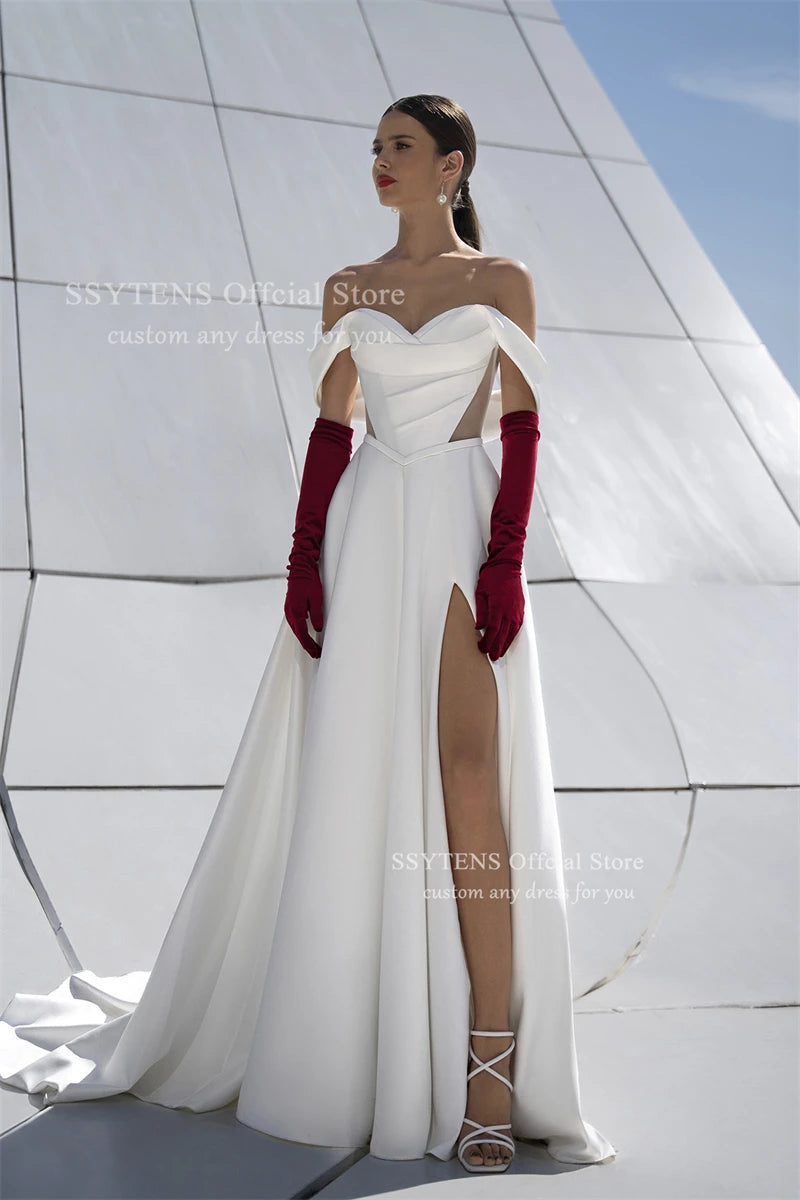 SSYTENS Modern Off Shoulder Wedding Dresses Bridal Gown For Wedding Customized Bride Dresses vestidos de novia robe de mariée