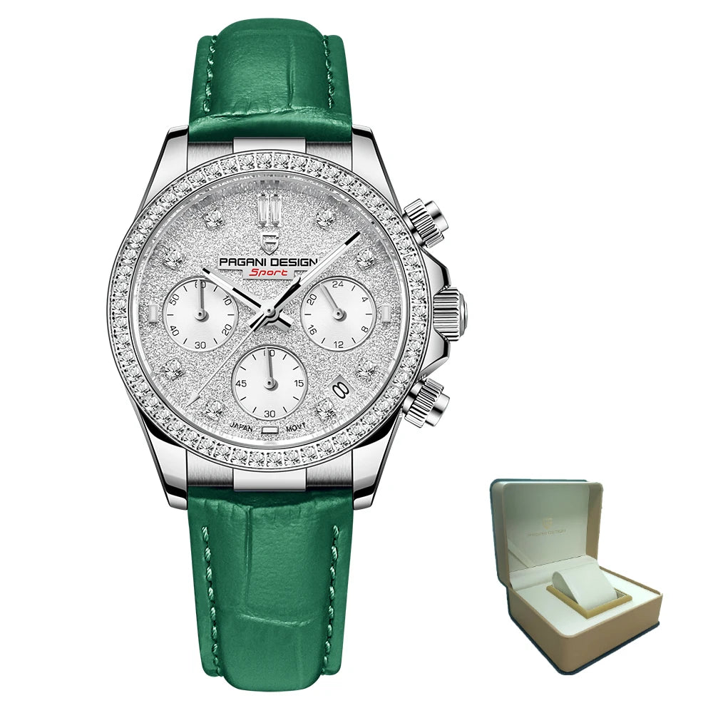 PAGANI DESIGN 1730 Fashion Multifunctional Women's Quartz Watch Luxury Sapphire Glass Watch Women's Exquisite Packaging Gift Box