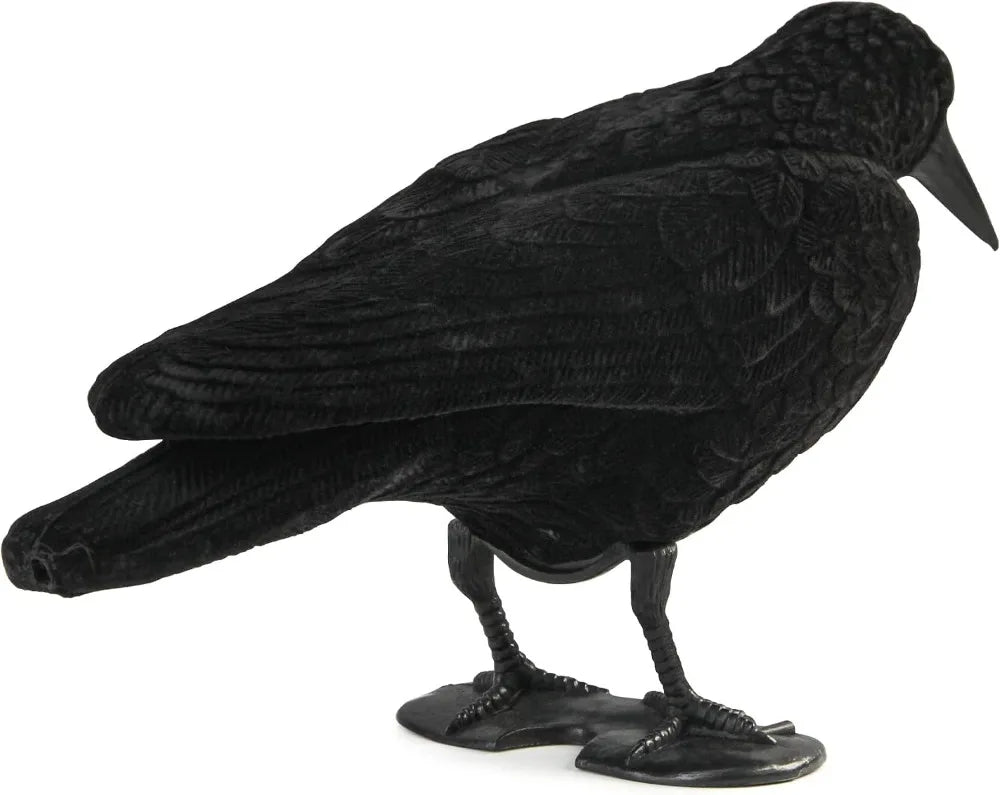 Crow Decoy 2-Pack: Plastic Fake Crows for Garden Yard Backyard Decoration