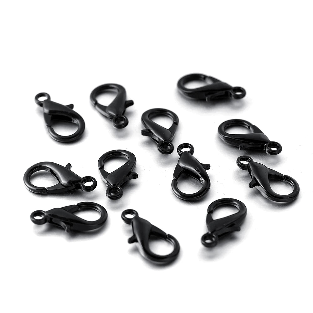 10pcs Multiple Size Lobster Clasps Bracelets Connector Necklace Hooks Findings for DIY Chains Jewelry Making Supplies Wholesale