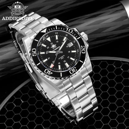 ADDIESDIVE Men's Watch 8215 Mechanical Sapphire Luminous Diving Watch 200m Ceramic Bezel Automatic Watch Clock Gift Watch AD2504