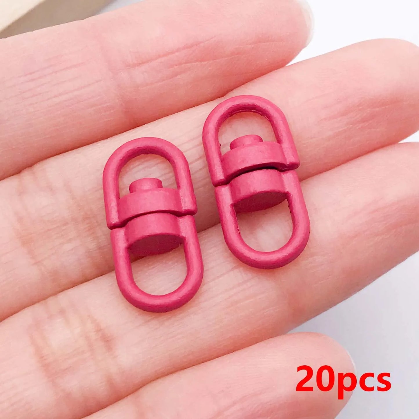 20pcs Metal Rotate Buckle Key Rings Swivel Dog Buckle Holder Connectors for DIY Keychain Jewelry Making Accessories