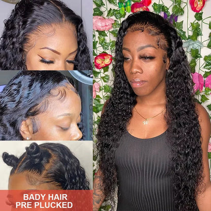 13x4 Hd Lace Frontal Wig 13x6 Curly Human Hair Wigs Water Wave Human Hair Wig 30 40 Inch Loose Deep Wave Brazilian Choice Black
