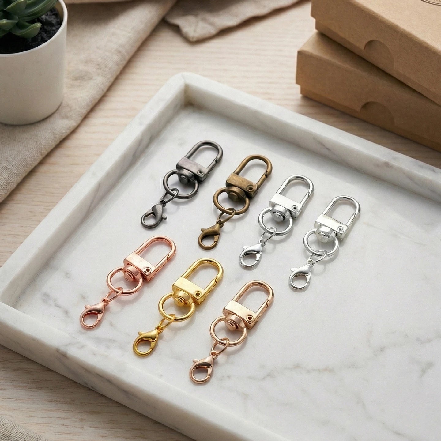 5/10Pcs Alloy Snap Lobster Clasp Hooks with Lobster Clasps Connectors Findings for DIY Key Chain Bags Pendants Supplies