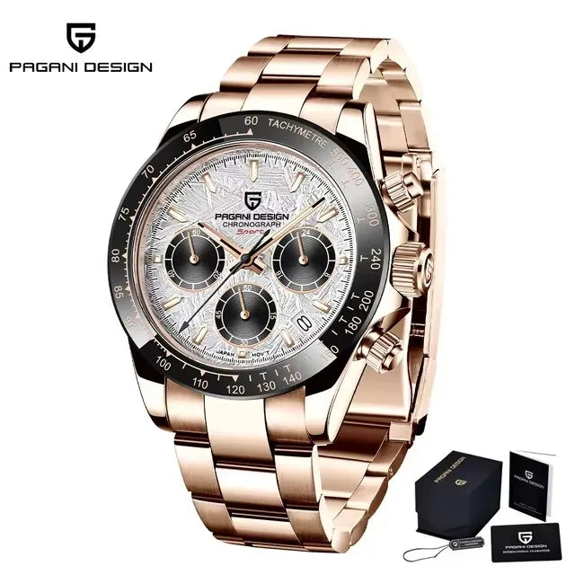 PAGANI DESIGN Top Men Business Watch Luxury Classic Quartz Wristwatch Chronograph Ceramic Bezel Waterproof Watches for Men Gift