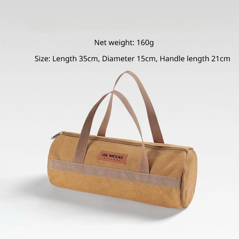 Multifunctional Camping Storage Bag Portable Tent Stakes & Wind Rope Pouch Outdoor Accessories Cylinder Tool Organizer