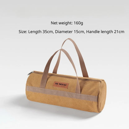 Multifunctional Camping Storage Bag Portable Tent Stakes & Wind Rope Pouch Outdoor Accessories Cylinder Tool Organizer