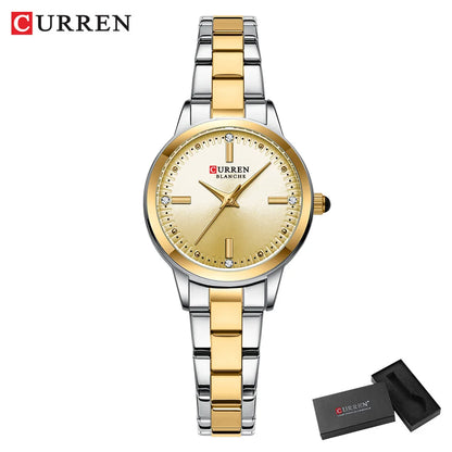 CURREN Women's Stainless Steel Strap Watch Perfect Blend of Minimalism and Fashion for Elegant Daily Wear with Box