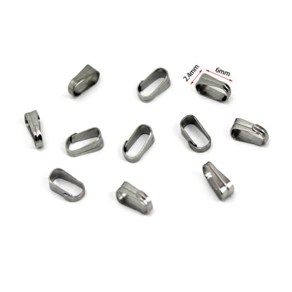 50Pcs Stainless Steel Pendant Clips Pinch Bail Clasp Connectors Necklace Hooks For Jewelry Making Findings Accessories Supplies