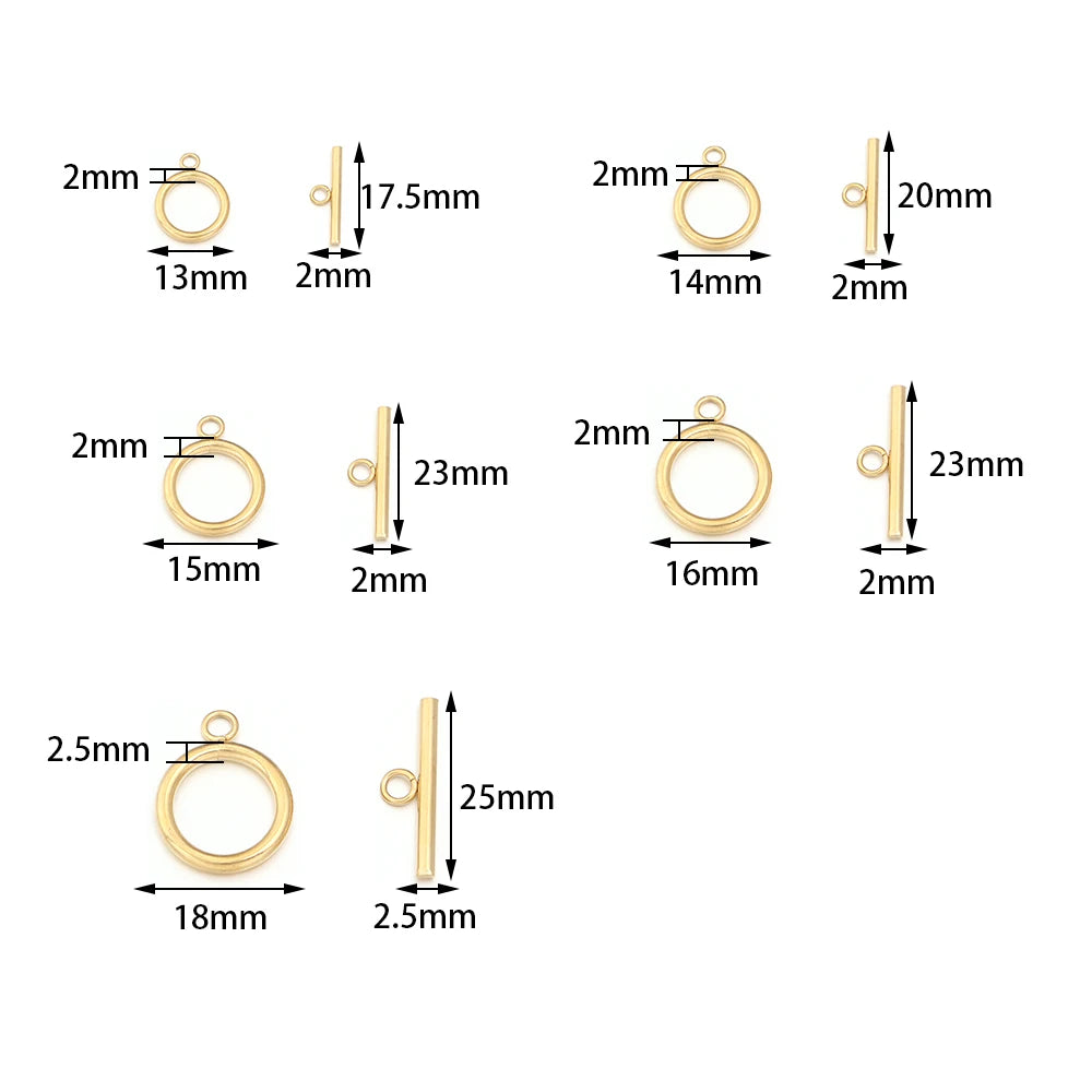 4 sets/Lot High Quality Stainless Steel Toggle Clasps Bracelet OT Clasps Connectors for DIY Bracelet Necklace Jewelry Findings M