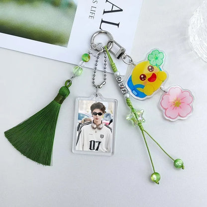Ding Yuxi's double-sided original Haitang flower pendant backpack, customized keychain, birthday gift, concert support,