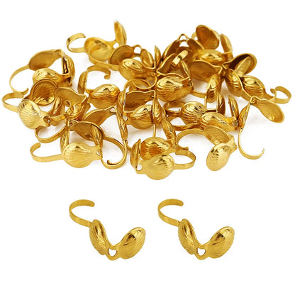 20pcs Never Fade PVD Stainless Steel Necklace Connectors Crimp Beads End Clasps Hooks Beading Supplies Jewelry Bracelet Making