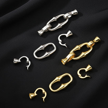1 Pcs Copper Gold Color Plated Double-headed Bamboo Joint Buckle Pearl Necklace Bracelet Closing Buckle DIY Jewelry Accessories