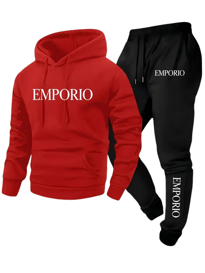 2026 Autumn Winter Men Sportswear Casual Running Fitness Set Hooded Sweatshirt Sports Pants Unisex Tracksuit Streetwear Zipper S