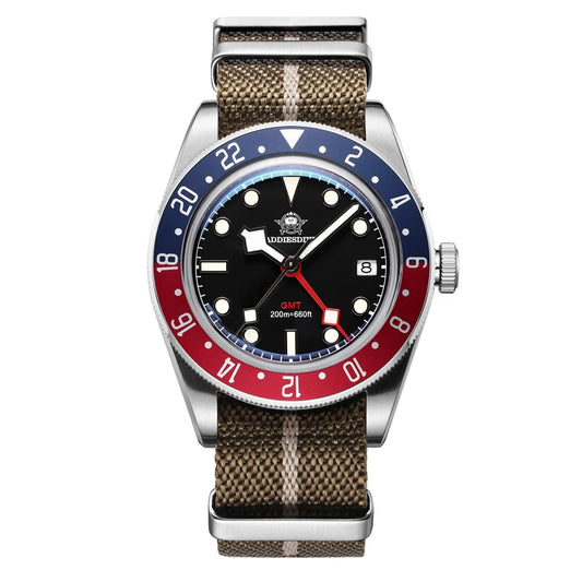 ADDIESDIVE Reloj Hombre Men Watches 20Bar Diving BGW9 Luminous AD2044 Swiss Ronda 515-24H GMT Watch Quartz Watch