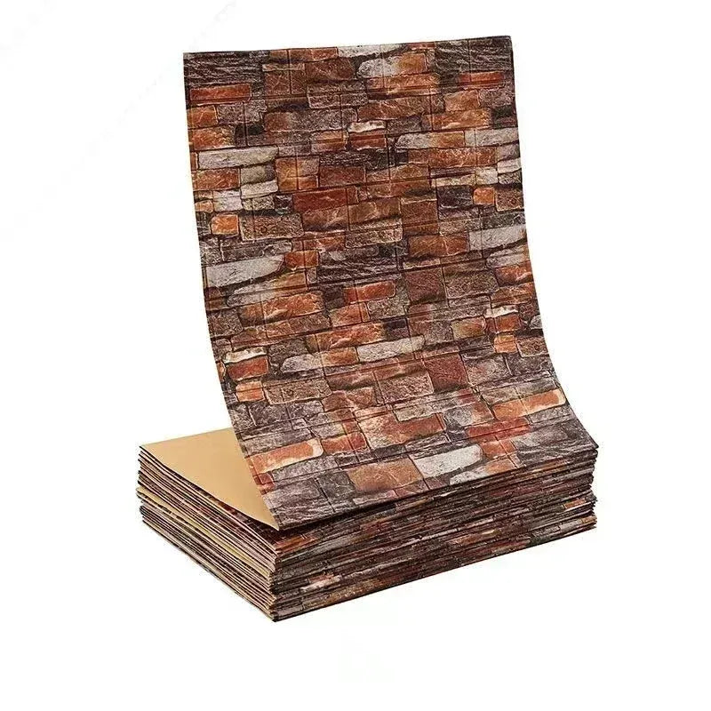 3D Self-Adhesive Wallpaper 70cm*1/5/10m Waterproof Brick Wall Stickers Living Room Bedroom Children's Room Home Decoration