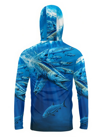 Men Hood Fishing Shirt long sleeve Fishing clothing fishing t shirt uv protection fishing shirt Fishing Apparel Quick Dry