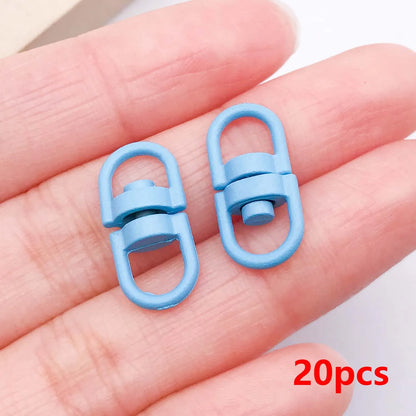 20pcs Metal Rotate Buckle Key Rings Swivel Dog Buckle Holder Connectors for DIY Keychain Jewelry Making Accessories