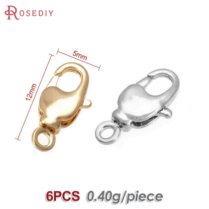 18K Gold Color Brass Rotatable Lobster Clasps Connect Clasps Jewelry Necklaces Bracelets Making Diy Findings Accessories