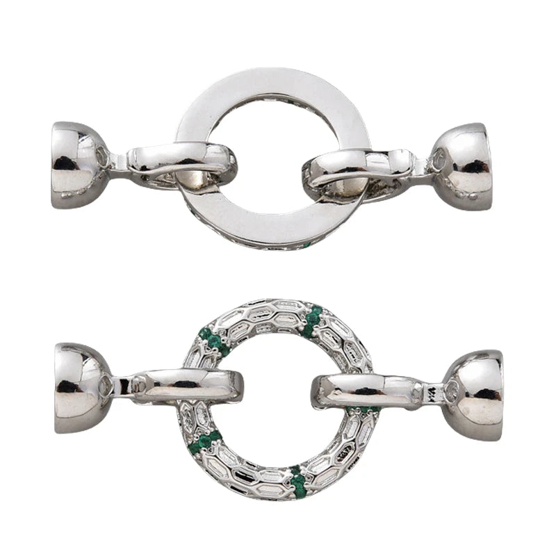 Juya 18K Gold Plated Decorative Sector Fastener Connector Lock Clasps Accessories For DIY Needlework Beads Pearls Jewelry Making