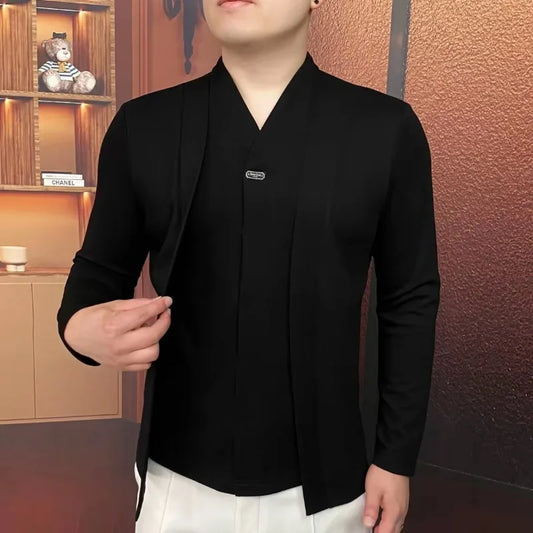 Autumn and Winter New Men's long sleeve shirt