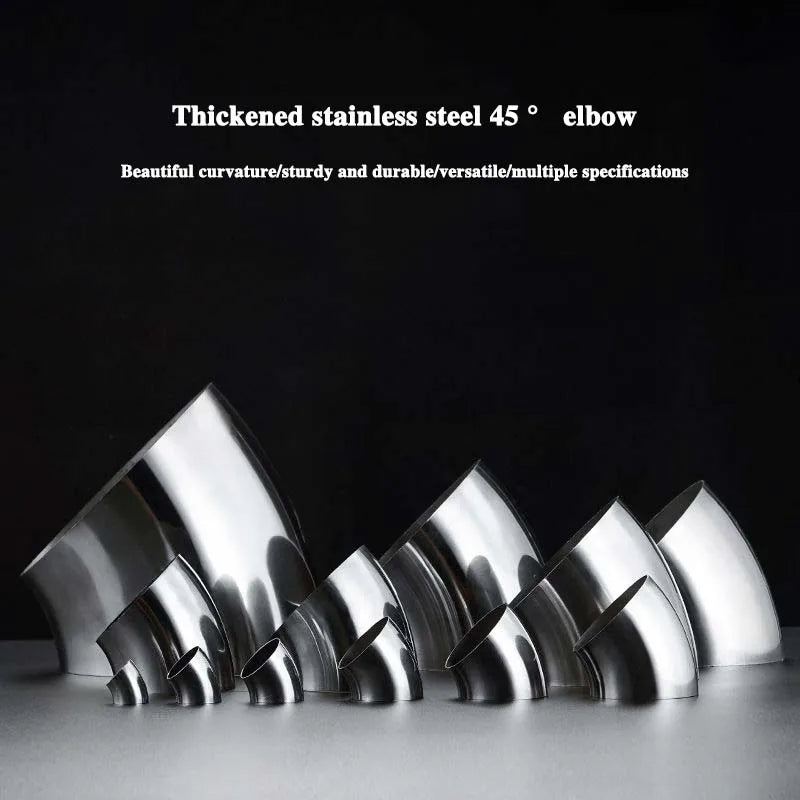 1Pcs 201/304 Stainless Steel 45 Degree Welded Elbow Pipe Fitting Industrial Sanitary Grade Stair Handrail Connector