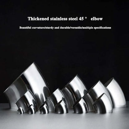 1Pcs 201/304 Stainless Steel 45 Degree Welded Elbow Pipe Fitting Industrial Sanitary Grade Stair Handrail Connector
