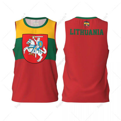 Men Basketball Sports Lithuania Flag Running Fitness Multifunction Jersey Sleeveless shirt Custom Name Nunber Exclusive