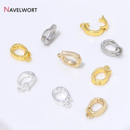 14K/18K Gold Plated Brass Metal Hinged Necklace Enhancer For Necklace Making Accessories Pendant Bail Clasps Jewelry Materials