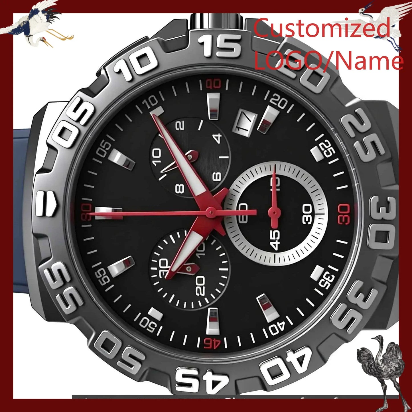A1212 Store Customized Watches 43mm Men's Sports Watch 904L Stainless Steel Quartz Movement