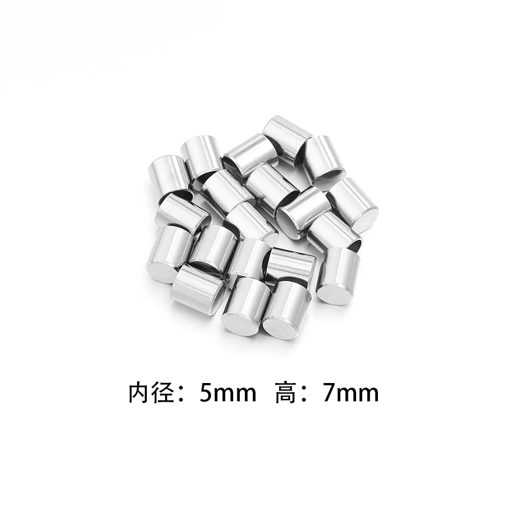 10-20pcs/lot 2-10mm Stainless Steel Leather Cord Clasp Crimp End Caps For Necklace Bracelet Connectors Jewelry Making Supplies