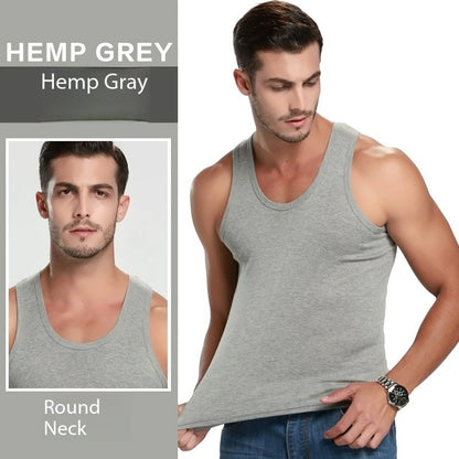 1 Pack Four Seasons Men's Cotton Joker Vest Teenagers Simple Fit Sports Fitness T-shirt Middle-aged Casual Sleeveless Shirt