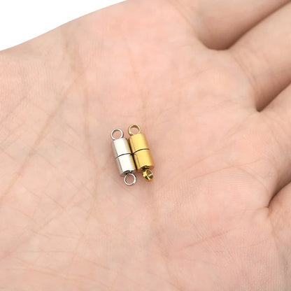 2pcs 14mm Stainless Steel Necklace Clasps Magnetic Hooks PVD Never Fade End Connectors For Bracelets Findings Jewelry Making