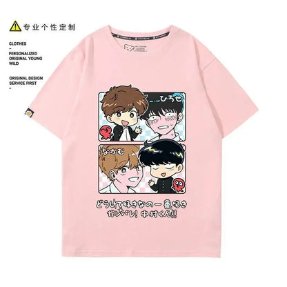 Go for It, Nakamura! Nakamura Okuto Hirose Aiki T-Shirt Cartoon Printed Top Summer Anime Cosplay Outfit Gift Men Women Halloween